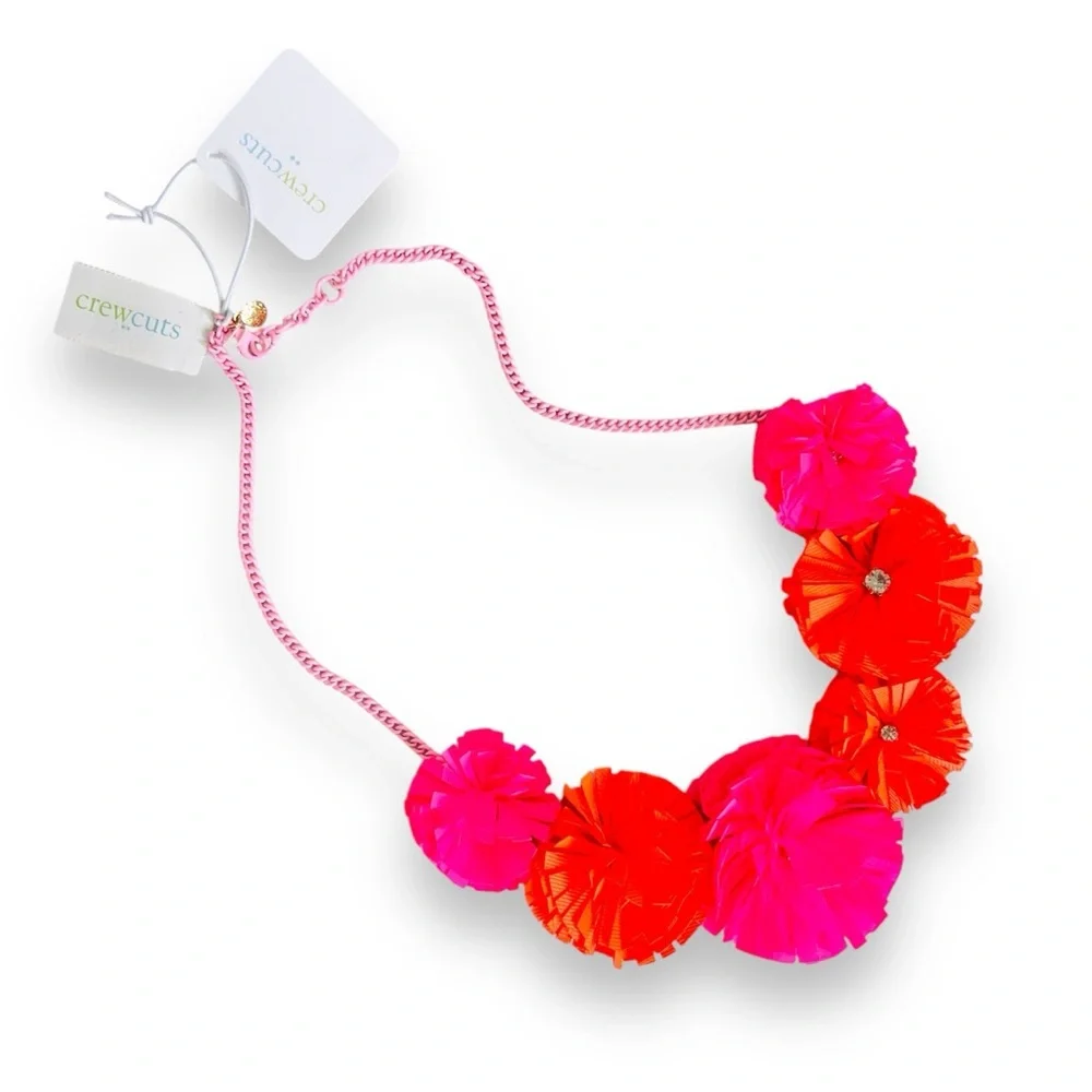 CREWCUTS J. Crew Kids Floral Colorful Necklace Pink Orange One Size